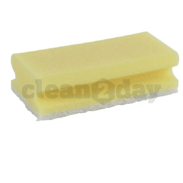 Schuurspons met grip Geel / Wit 5 st.