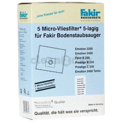 Stofzuigerzak Fakir A220 Hepa 5 stuks