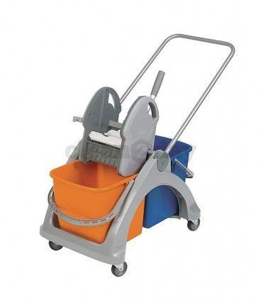 Mopwagen kunststof 2 x 25 ltr. Oranje