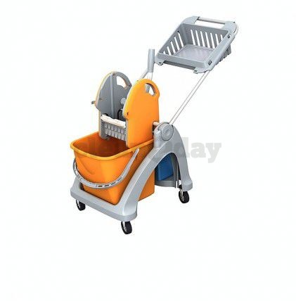 Mopwagen kunststof 25 ltr. Oranje Basket